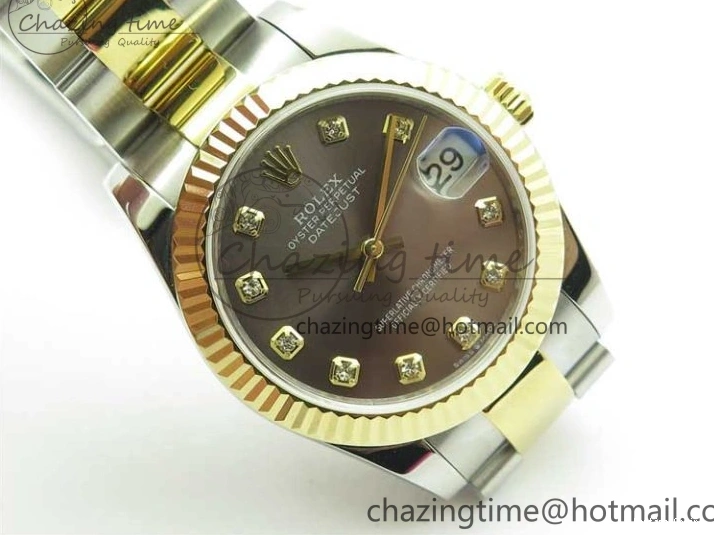 0112 SoftTouch Datejust 31mm 278273 SS YG BP Maker Best Edition Gray Diamonds Dial on SS YG Oyster Bracelet 2715